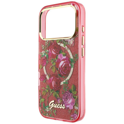Guess IML Glitter Blossom Roses case for iPhone 17 Pro Max / 18 Pro Max - burgundy_5