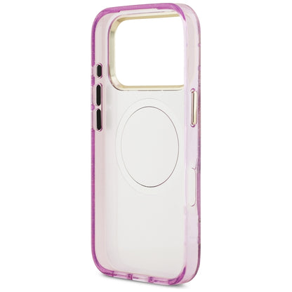 Guess IML Glitter Flowers Triangle MagSafe Case for iPhone 17 Pro / 18 Pro - Purple_6