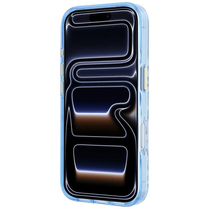 Guess IML Leopard Glitter Triangle Logo MagSafe Case for iPhone 17 Pro / 18 Pro - Blue_4