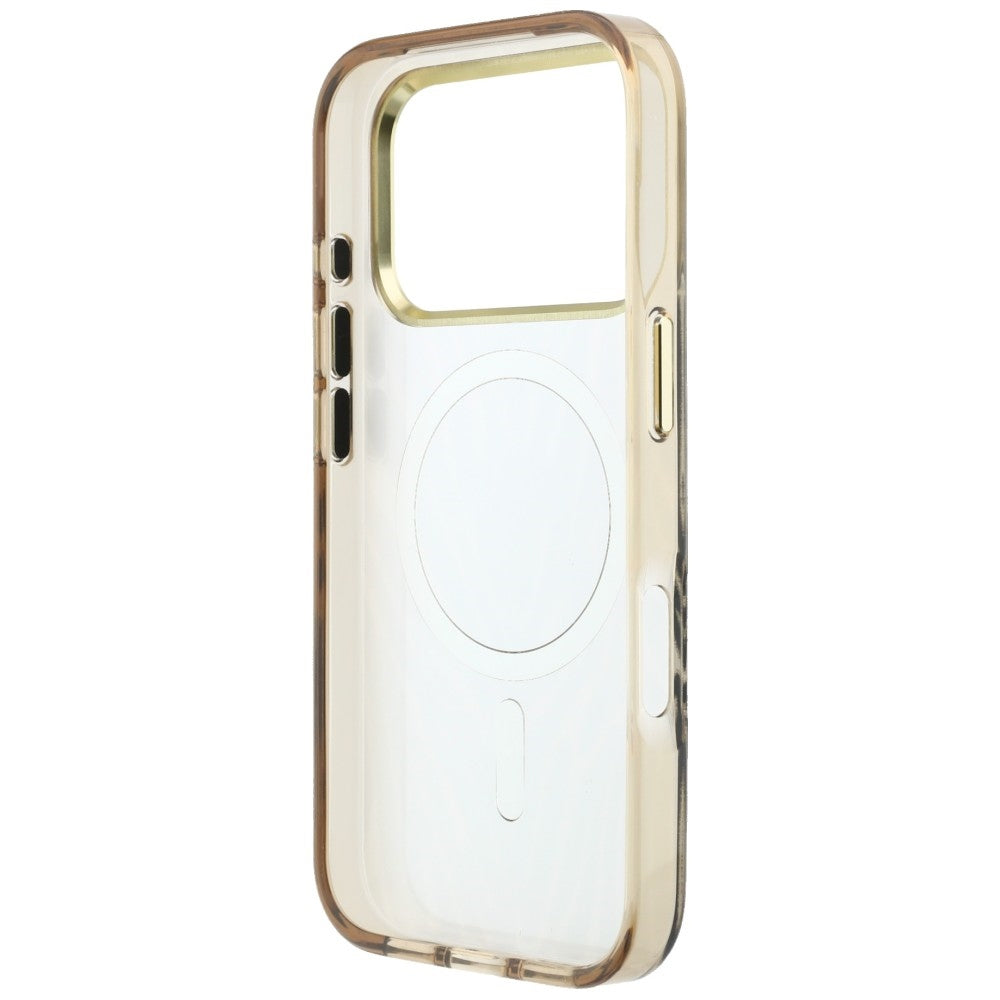 Guess IML Zebra Glitter Triangle Logo MagSafe iPhone 17 Pro / 18 Pro Case - Gold_6