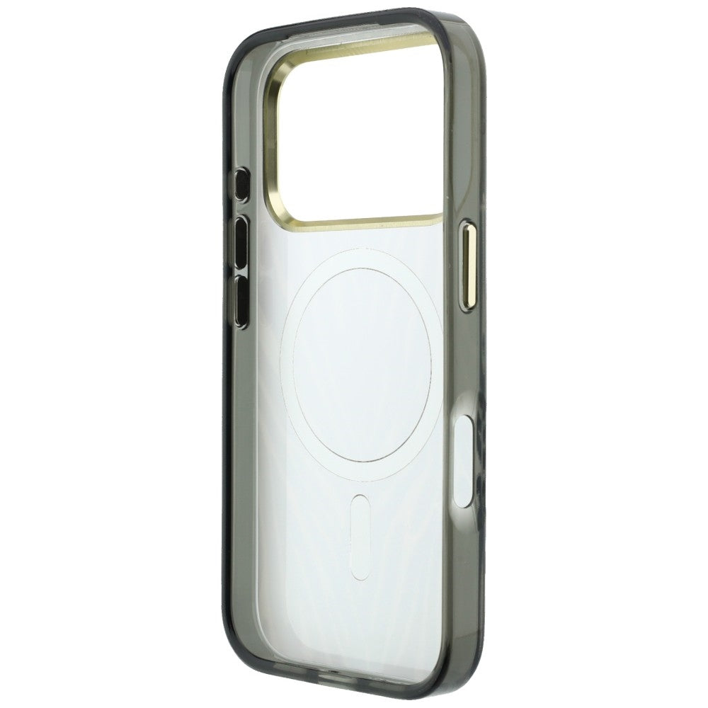 Guess IML Zebra Glitter Triangle Logo MagSafe Case for iPhone 17 Pro Max / 18 Pro Max - Silver_6