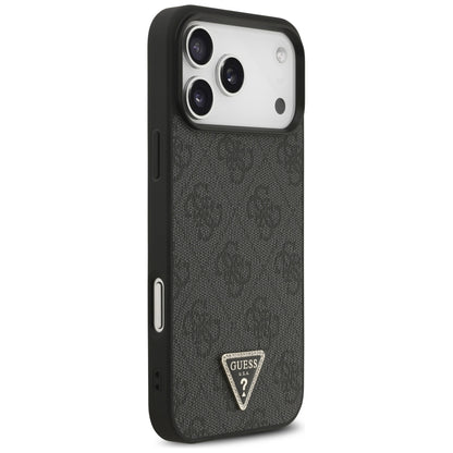 Guess Leather 4G Triangle Strass MagSafe Case for iPhone 17 Pro Max / 18 Pro Max - Black_3
