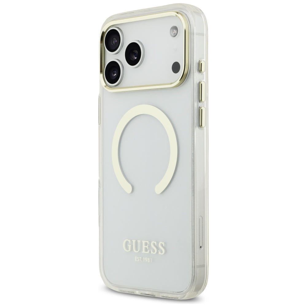 Guess Metal Outline MagSafe Case for iPhone 17 Pro Max / 18 Pro Max - Gold_1