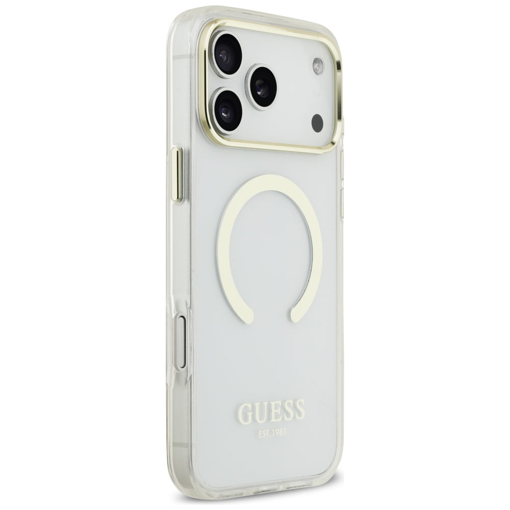 Guess Metal Outline MagSafe Case for iPhone 17 Pro Max / 18 Pro Max - Gold_3