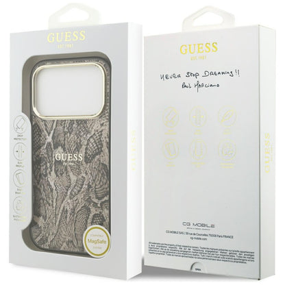 Guess Python Pattern MagSafe Case for iPhone 17 Pro / 18 Pro - Brown_7