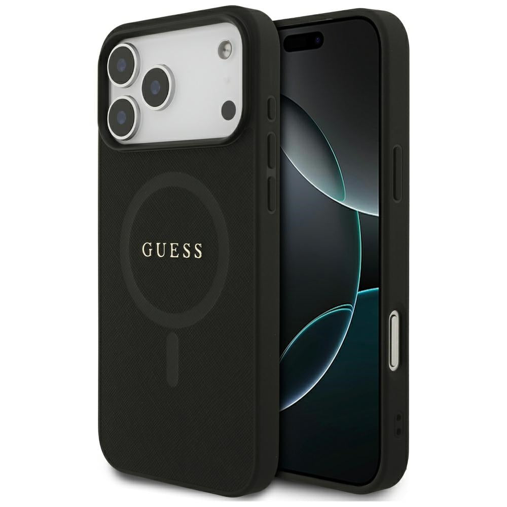Guess Saffiano Classic Logo MagSafe Case for iPhone 17 Pro Max / 18 Pro Max - Black_0