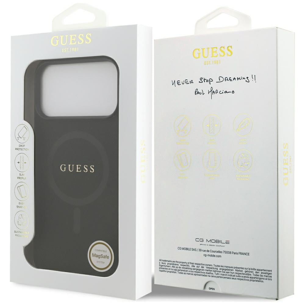 Guess Saffiano Classic Logo MagSafe Case for iPhone 17 Pro Max / 18 Pro Max - Black_7
