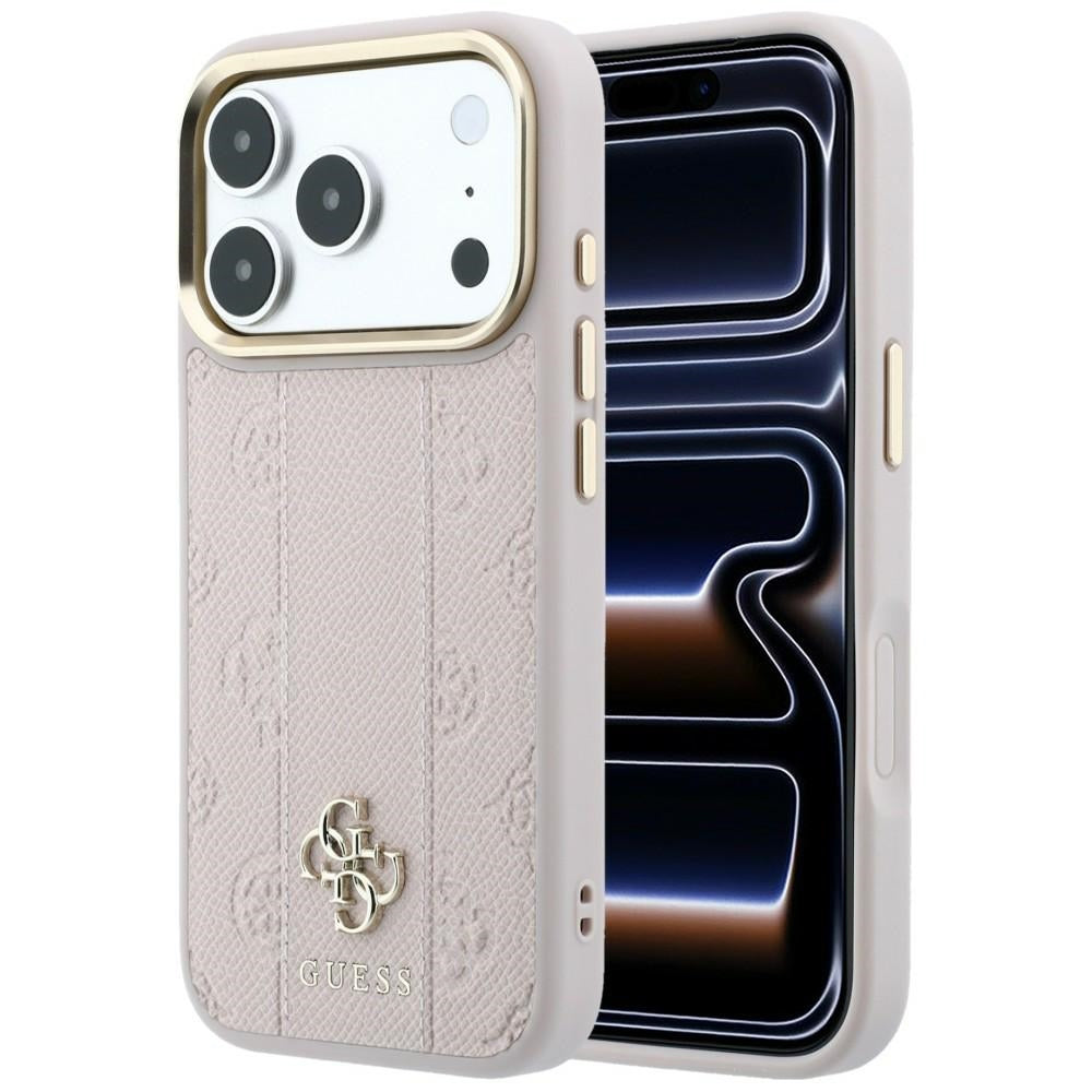 Guess Stripe Peony 4G Logo MagSafe Case for iPhone 17 Pro Max / 18 Pro Max - Pink_0