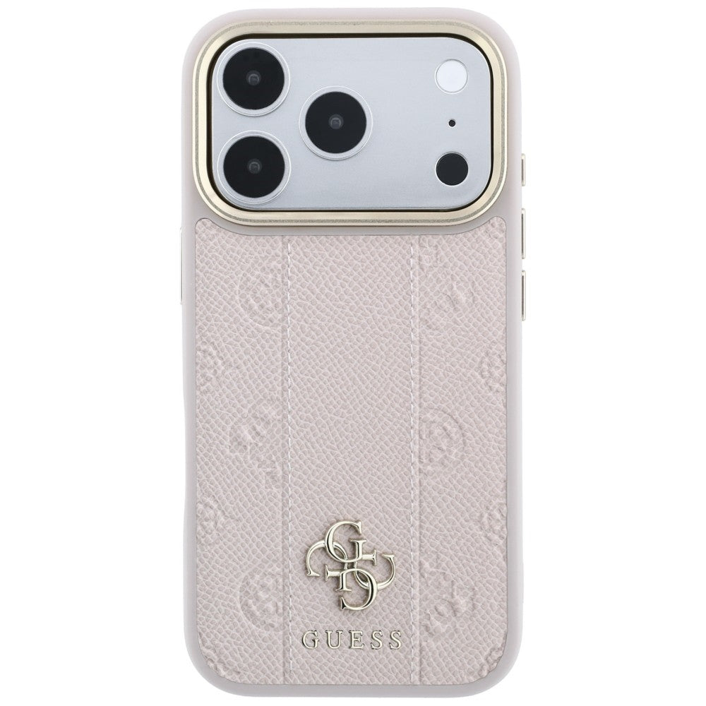 Guess Stripe Peony 4G Logo MagSafe Case for iPhone 17 Pro Max / 18 Pro Max - Pink_2