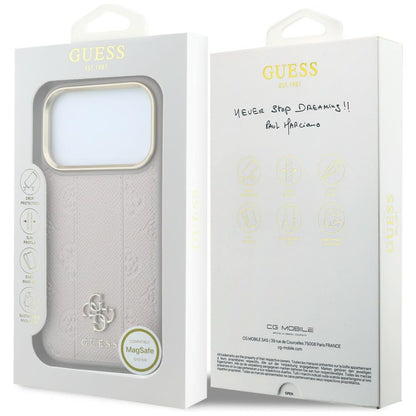 Guess Stripe Peony 4G Logo MagSafe Case for iPhone 17 Pro Max / 18 Pro Max - Pink_7