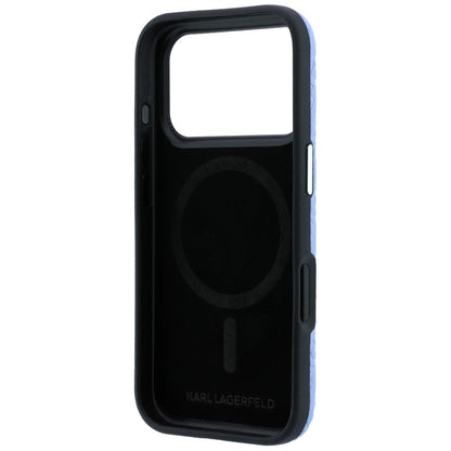 Karl Lagerfeld Grained Allover Logo Metal Elongated MagSafe Case for iPhone 17 Pro Max / 18 Pro Max - Blue_6