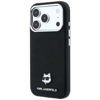 Karl Lagerfeld Grained Choupette Head Metal MagSafe Case for iPhone 17 Pro Max / 18 Pro Max - Black_1