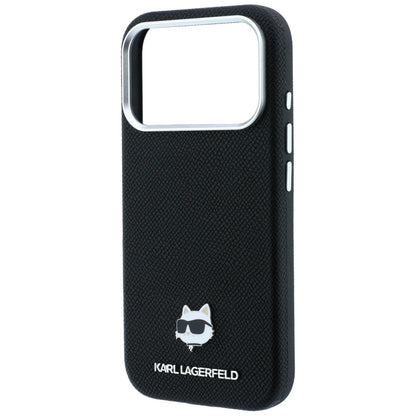 Karl Lagerfeld Grained Choupette Head Metal MagSafe Case for iPhone 17 Pro Max / 18 Pro Max - Black_5