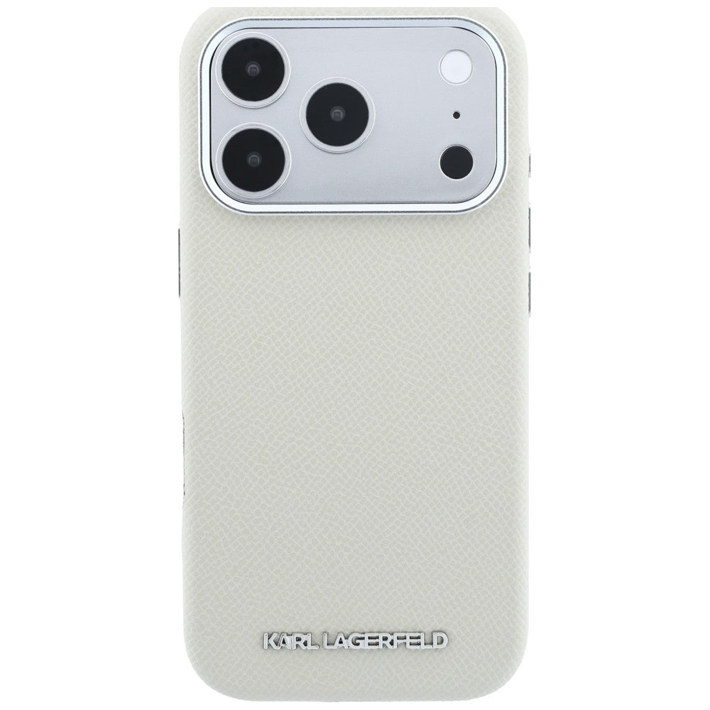 Karl Lagerfeld Grained Elongated Logo MagSafe Case for iPhone 17 Pro / 18 Pro - Beige_2