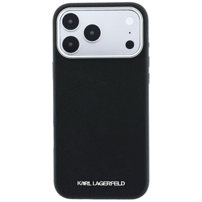 Karl Lagerfeld Grained Elongated Logo MagSafe Case for iPhone 17 Pro / 18 Pro - Black_2