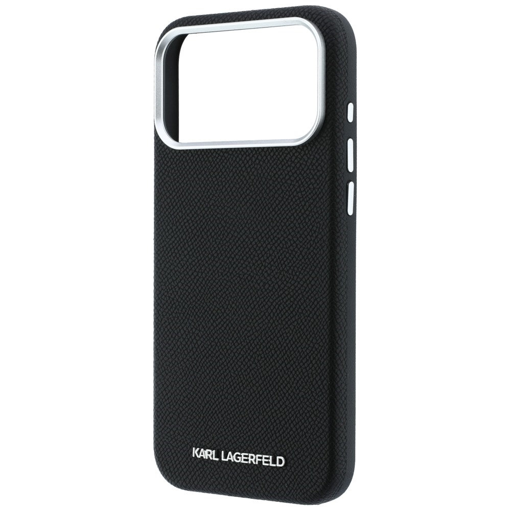 Karl Lagerfeld Grained Elongated Logo MagSafe Case for iPhone 17 Pro / 18 Pro - Black_5