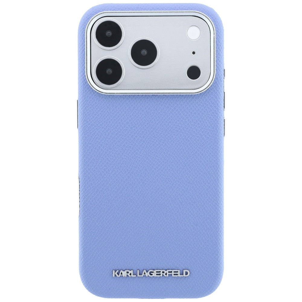 Karl Lagerfeld Grained Elongated Logo MagSafe Case for iPhone 17 Pro / 18 Pro - Blue_2