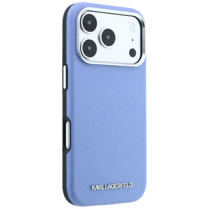 Karl Lagerfeld Grained Elongated Logo MagSafe Case for iPhone 17 Pro / 18 Pro - Blue_3