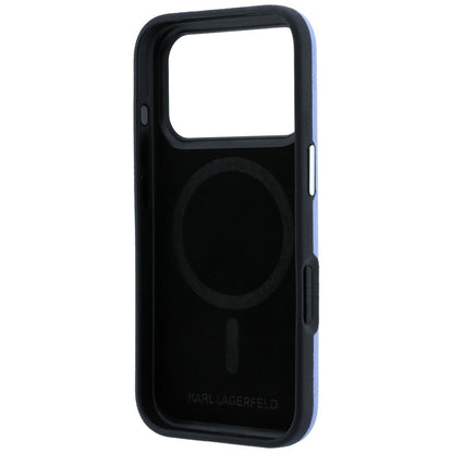 Karl Lagerfeld Grained Elongated Logo MagSafe Case for iPhone 17 Pro / 18 Pro - Blue_6