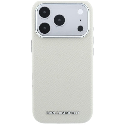 Karl Lagerfeld Grained Elongated Logo MagSafe Case for iPhone 17 Pro Max / 18 Pro Max - Beige_2