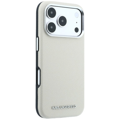 Karl Lagerfeld Grained Elongated Logo MagSafe Case for iPhone 17 Pro Max / 18 Pro Max - Beige_3