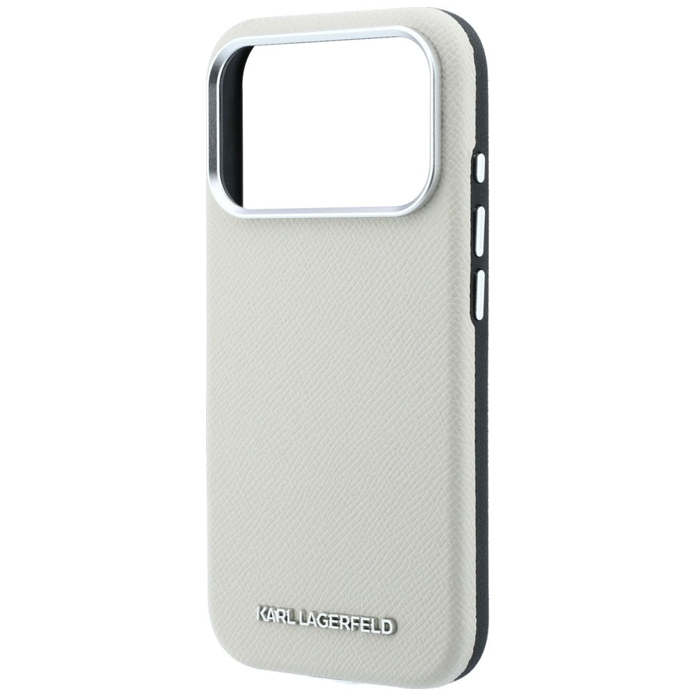 Karl Lagerfeld Grained Elongated Logo MagSafe Case for iPhone 17 Pro Max / 18 Pro Max - Beige_5