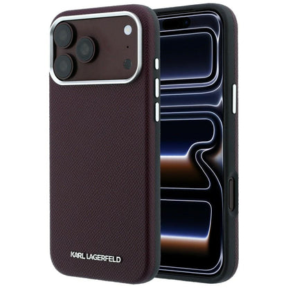 Karl Lagerfeld Grained Elongated Logo MagSafe case for iPhone 17 Pro Max / 18 Pro Max - burgundy_0