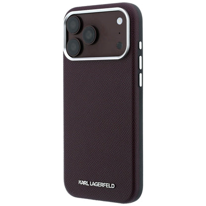 Karl Lagerfeld Grained Elongated Logo MagSafe case for iPhone 17 Pro Max / 18 Pro Max - burgundy_1