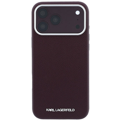 Karl Lagerfeld Grained Elongated Logo MagSafe case for iPhone 17 Pro Max / 18 Pro Max - burgundy_2