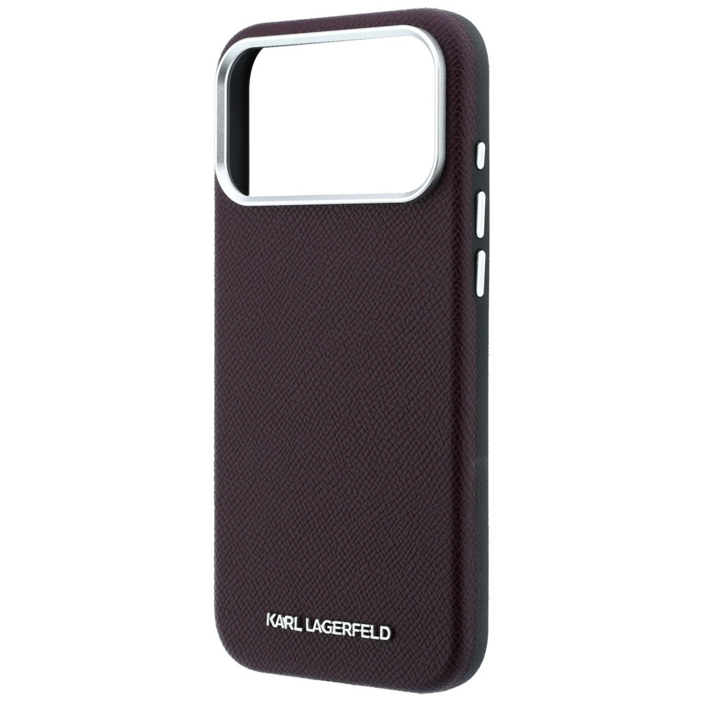Karl Lagerfeld Grained Elongated Logo MagSafe case for iPhone 17 Pro Max / 18 Pro Max - burgundy_5