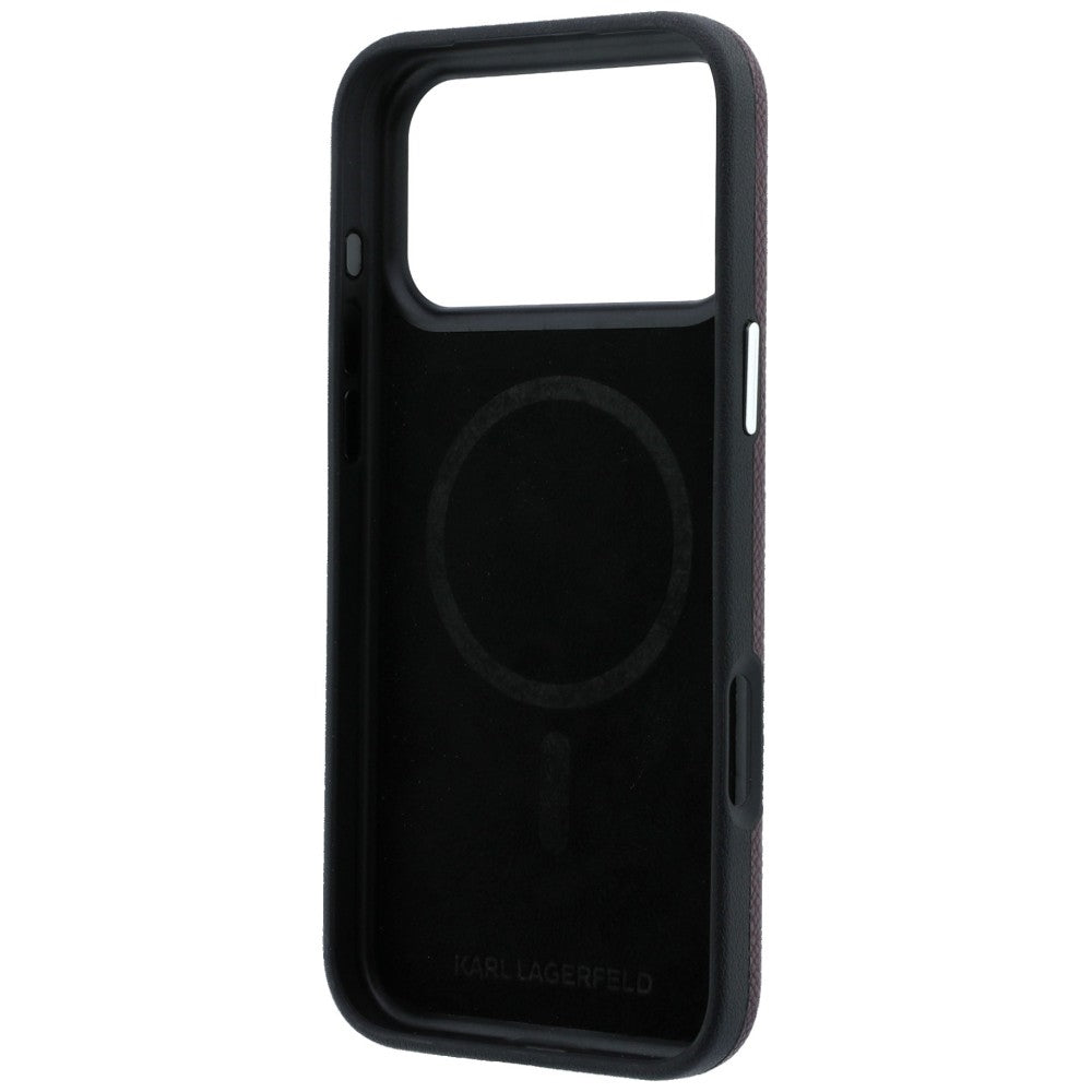 Karl Lagerfeld Grained Elongated Logo MagSafe case for iPhone 17 Pro Max / 18 Pro Max - burgundy_6