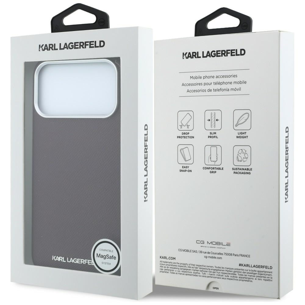 Karl Lagerfeld Grained Elongated Logo MagSafe case for iPhone 17 Pro Max / 18 Pro Max - burgundy_7