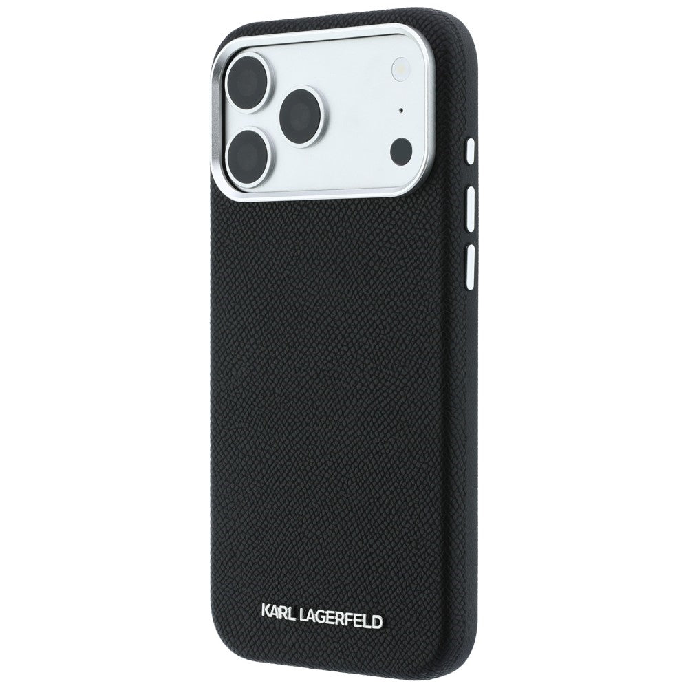 Karl Lagerfeld Grained Elongated Logo MagSafe Case for iPhone 17 Pro Max / 18 Pro Max - Black_1
