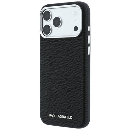 Karl Lagerfeld Grained Elongated Logo MagSafe Case for iPhone 17 Pro Max / 18 Pro Max - Black_1