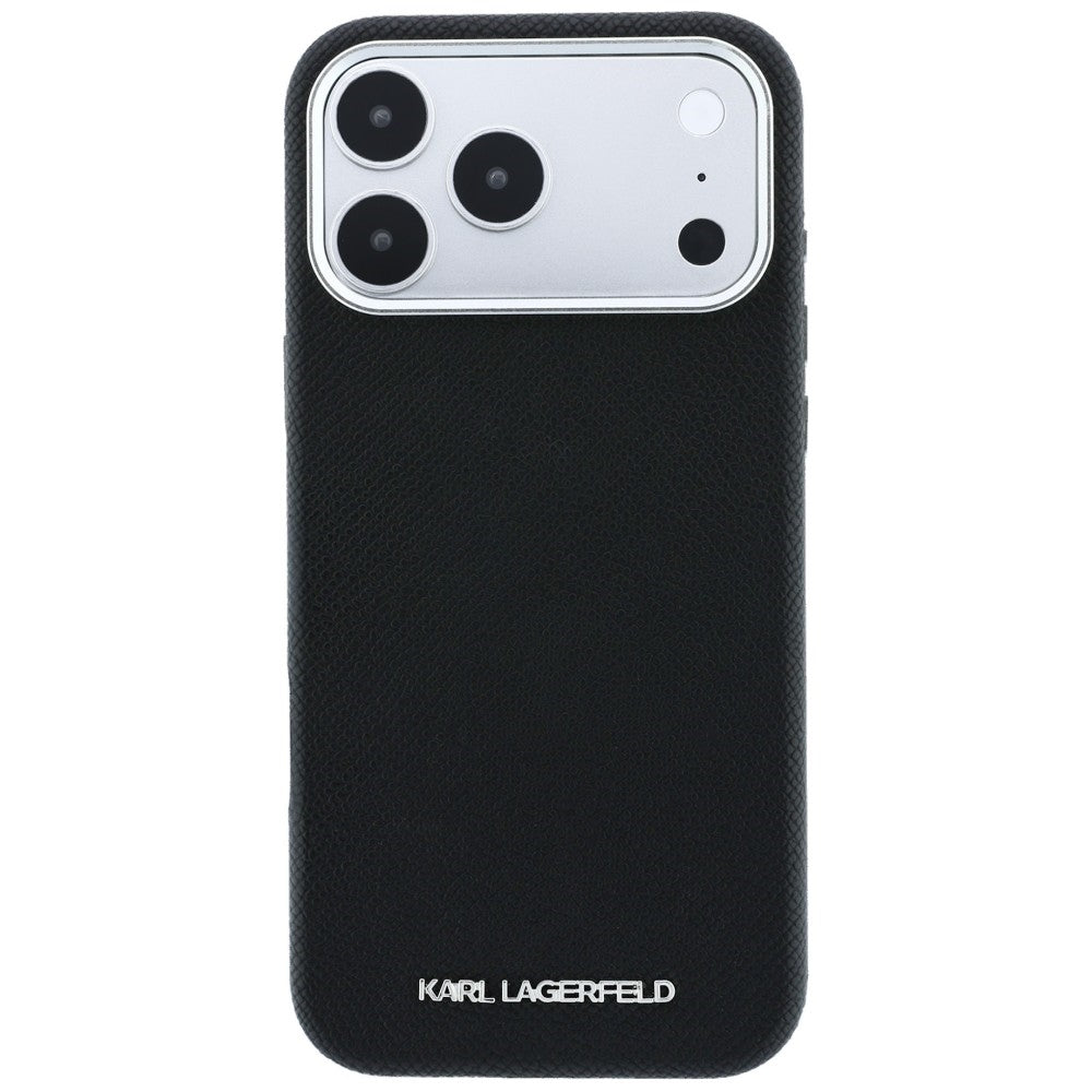Karl Lagerfeld Grained Elongated Logo MagSafe Case for iPhone 17 Pro Max / 18 Pro Max - Black_2