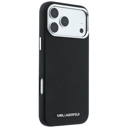 Karl Lagerfeld Grained Elongated Logo MagSafe Case for iPhone 17 Pro Max / 18 Pro Max - Black_3