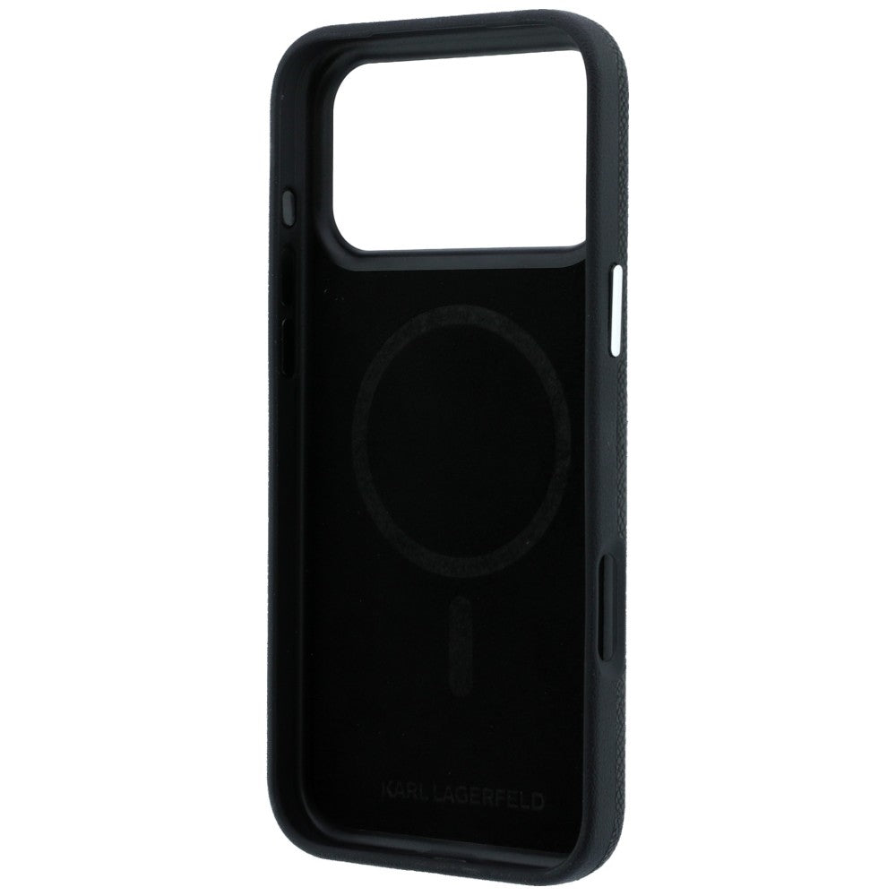Karl Lagerfeld Grained Elongated Logo MagSafe Case for iPhone 17 Pro Max / 18 Pro Max - Black_6