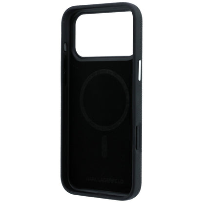 Karl Lagerfeld Grained Elongated Logo MagSafe Case for iPhone 17 Pro Max / 18 Pro Max - Black_6