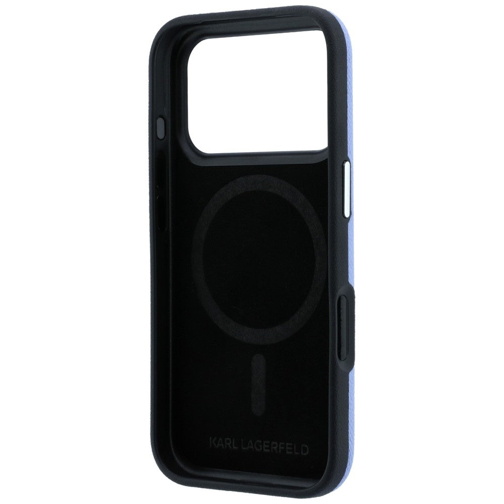 Karl Lagerfeld Grained Elongated Logo MagSafe Case for iPhone 17 Pro Max / 18 Pro Max - Blue_6