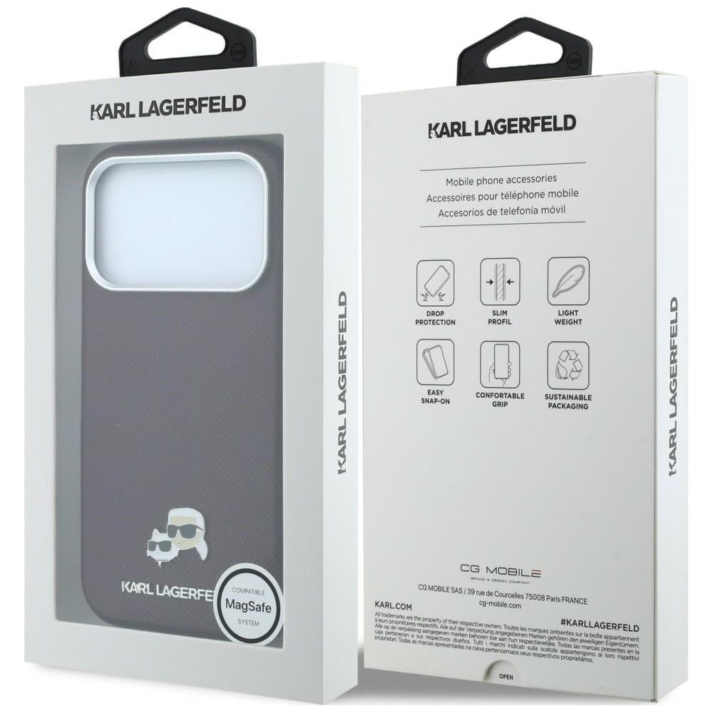 Karl Lagerfeld Grained Choupette Head Metal MagSafe case for iPhone 18 Pro Max - burgundy_7