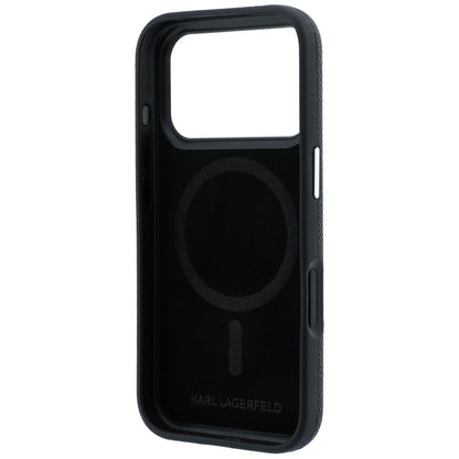 Karl Lagerfeld Grained Heads Metal MagSafe Case for iPhone 17 Pro Max / 18 Pro Max - Black_6