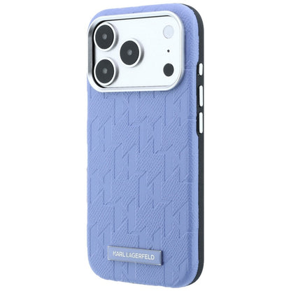 Karl Lagerfeld Grained Mono Resin Logo MagSafe Case for iPhone 17 Pro / 18 Pro - Light Blue_1