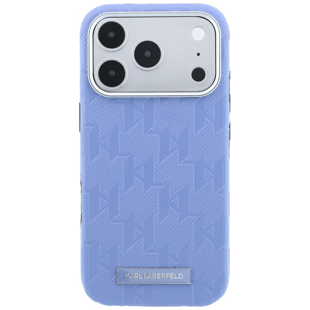 Karl Lagerfeld Grained Mono Resin Logo MagSafe Case for iPhone 17 Pro / 18 Pro - Light Blue_2