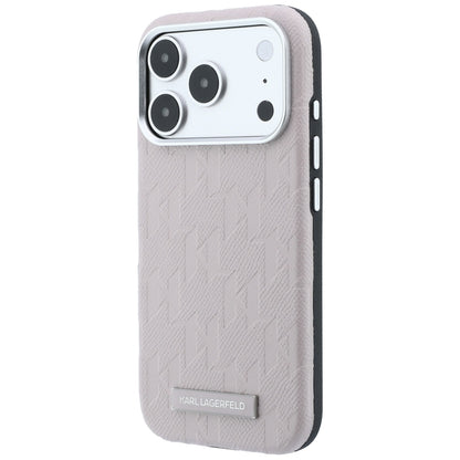 Karl Lagerfeld Grained Mono Resin Logo MagSafe Case for iPhone 17 Pro / 18 Pro - Pink_1