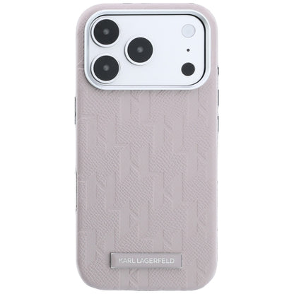 Karl Lagerfeld Grained Mono Resin Logo MagSafe Case for iPhone 17 Pro / 18 Pro - Pink_2