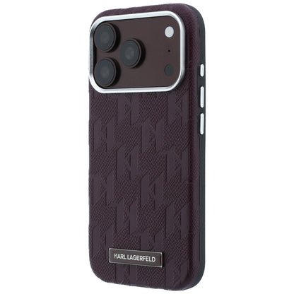 Karl Lagerfeld Grained Mono Resin Logo MagSafe Case for iPhone 17 Pro Max / 18 Pro Max - Burgundy_1