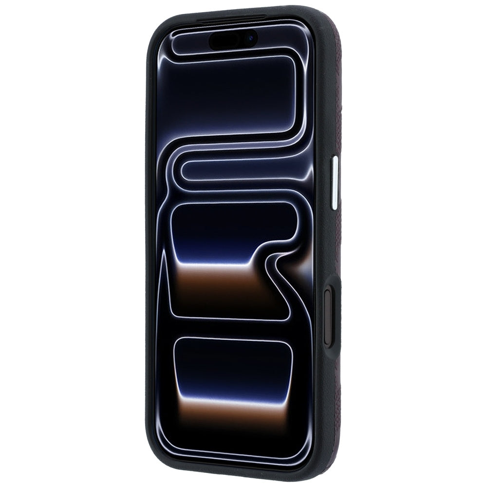 Karl Lagerfeld Grained Mono Resin Logo MagSafe Case for iPhone 17 Pro Max / 18 Pro Max - Burgundy_4