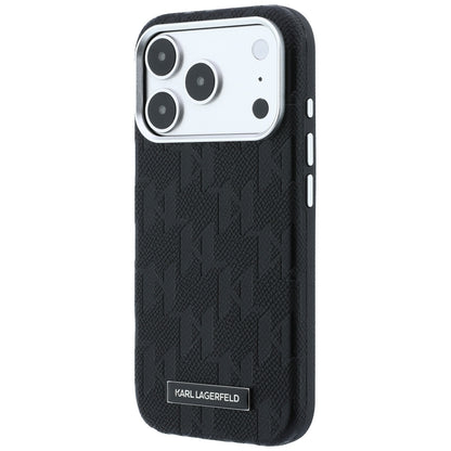 Karl Lagerfeld Grained Mono Resin Logo MagSafe Case for iPhone 17 Pro Max / 18 Pro Max - Black_1