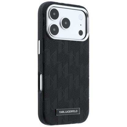 Karl Lagerfeld Grained Mono Resin Logo MagSafe Case for iPhone 17 Pro Max / 18 Pro Max - Black_3