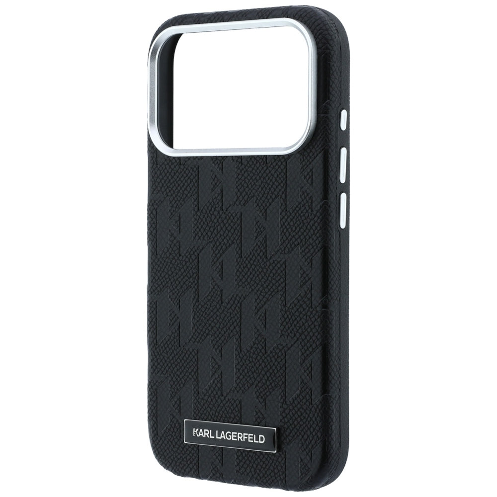 Karl Lagerfeld Grained Mono Resin Logo MagSafe Case for iPhone 17 Pro Max / 18 Pro Max - Black_5